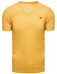 žlté tričko s výšivkou a výstrihom do v W7186