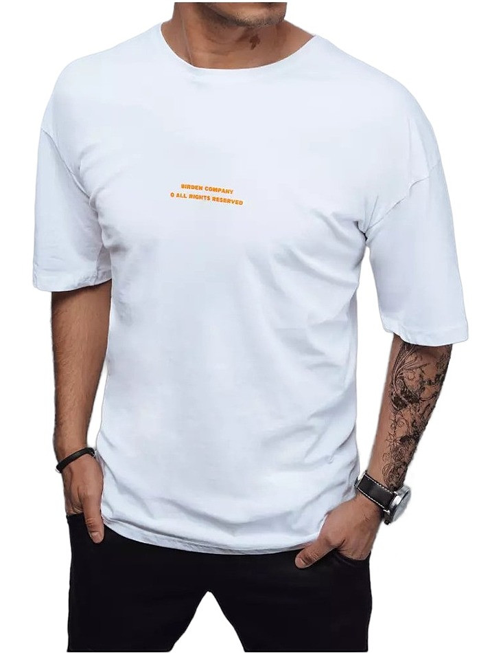 Biele tričko s potlačou na chrbte W5468