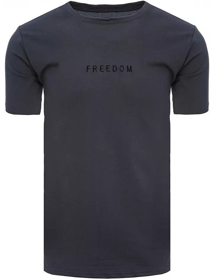 Grafitovo sivé tričko s nápisom freedom W6917