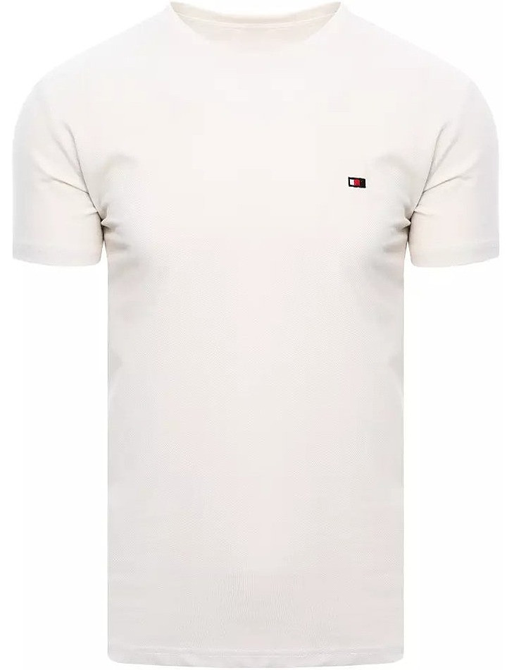 Krémové tričko s drobnou výšivkou W6914