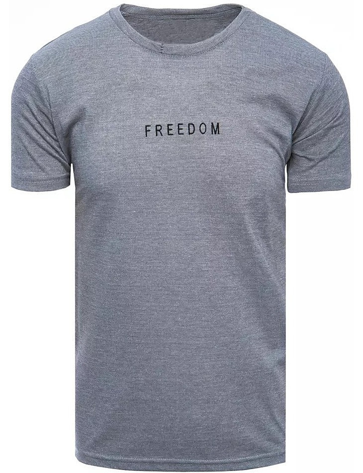 sivé tričko s nápisom freedom W6912