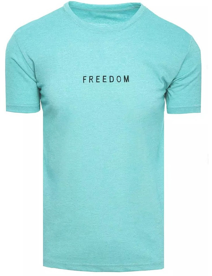 Tyrkysové tričko s nápisom freedom W6909