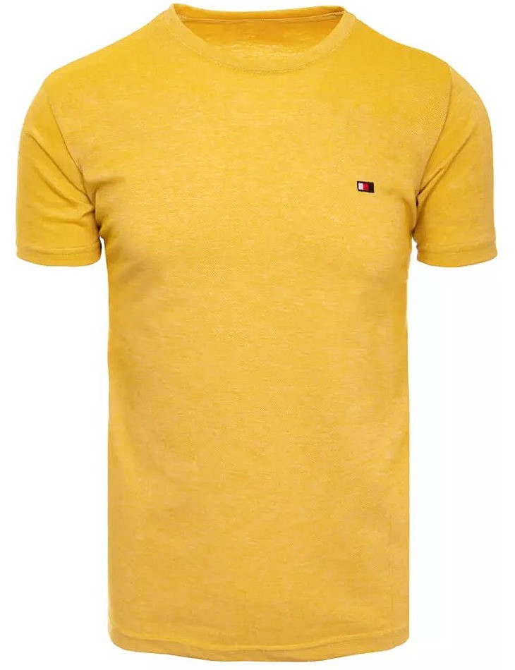 žlté tričko s drobnou výšivkou W6916