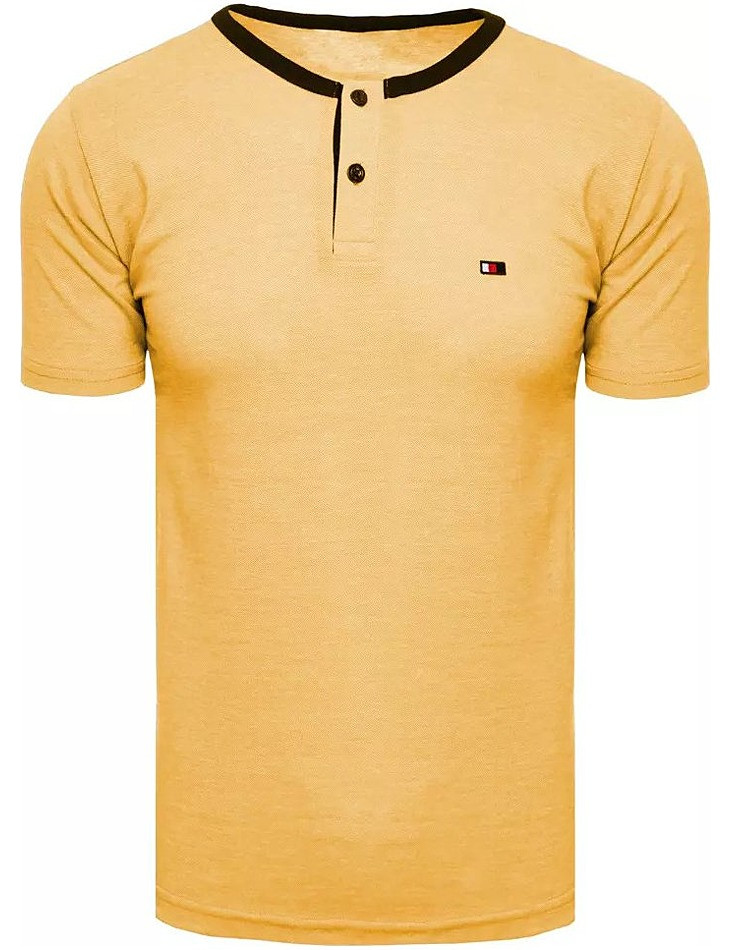 žlté tričko s lemovaním a gombíkmi W7176