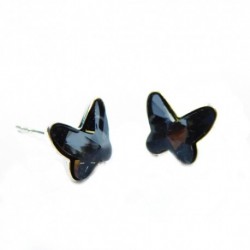 Náušnice motýliky 12 mm – farba SILVERNIGHT – napichovačky For You Nau-motyl-012