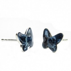 Náušnice motýliky 12 mm – farba DENIM BLUE – napichovačky For You Nau-motyl-011