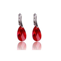 Náušnice Swarovski elements pear cut 16 mm červené Light Siam For You Nau-hruska-555