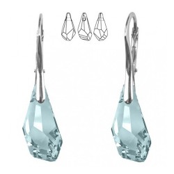 Náušnice Swarovski elements polygon drop modré - Light azore For You Nau-polygon-005