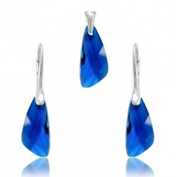 Set šperkov Swarovski elements v tvare krídla modrý Capri Blue 23mm For You Set-kridla-014