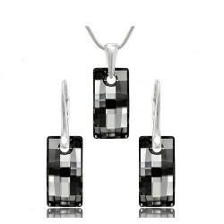 Set Swarovski el. Urban čierny Silver Night 20mm s retiazkou For You Set-urban-002