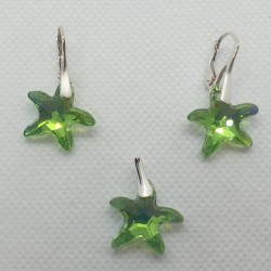 Set Swarovski elements Starfish Peridot For You set-starfish-001