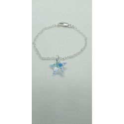 Strieborný náramok s príveskom Swarovski hviezda vo farbe Crystal AB For You Nar-priv-003
