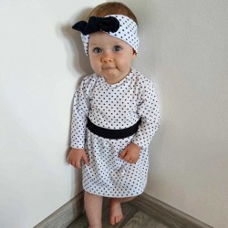 Dojčenské bavlnené šatôčky s čelenkou New Baby Teresa II biela #2