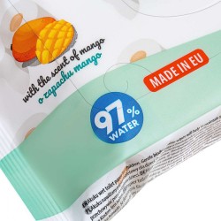 Vlhčený toaletný papier s vôňou manga Akuku 97% vody 50ks biela #3