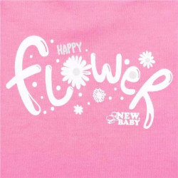 2-dielna dojčenská bavlnená súprava New Baby Happy Flower tmavo ružová #4