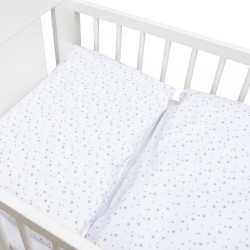 2-dielne posteľné obliečky New Baby 100/135 cm biele sivé hviezdičky #1