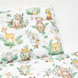 2-dielne posteľné obliečky New Baby 100/135 cm zvieratká v lese biela #1