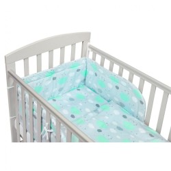 2-dielné posteľné obliečky New Baby 90/120 cm obláčiky mätové zelená #2