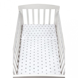 2-dielne posteľné obliečky New Baby 90/120 cm sivé hviezdičky biela