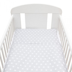 2-dielne posteľné obliečky New Baby 90/120 cm sivé Hviezdičky biele multicolor