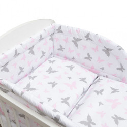 3-dielne posteľné obliečky New Baby 100/135 cm biele motýle #1