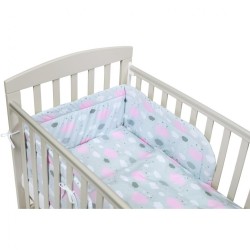 3-dielne posteľné obliečky New Baby 90/120 cm obláčiky ružové #2