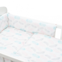 3-dielne posteľné obliečky New Baby 90/120 cm Pierka ružové #1