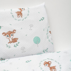 3-dielne posteľné obliečky New Baby 90/120 cm Srnka mätové zelená #3