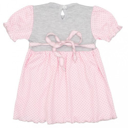 Dojčenské šatôčky s krátkym rukávom New Baby Summer dress ružovo-sivé ružová #1