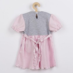 Dojčenské šatôčky s krátkym rukávom New Baby Summer dress ružovo-sivé ružová #1