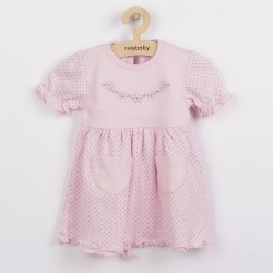 Dojčenské šatôčky s krátkym rukávom New Baby Summer dress ružová