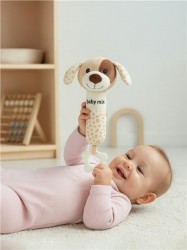 Plyšové hrkálka s pískatkom Baby Mix – psík hnedý hnedá #1