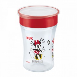Detský hrnček Magic NUK Cup Minnie  (8+ m.) 360 °  230 ml Červená