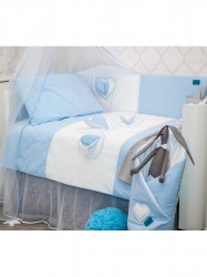 6-dielne posteľné obliečky Belisima Tri srdcia 100/135 bielo-modré #3