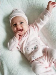 Dojčenská súprava do pôrodnice New Baby For Sweet Bear ružová ružová #8