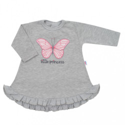 Dojčenské šatôčky s čiapočkou-turban New Baby Little Princess sivé sivá #1