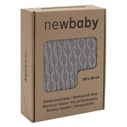 Bambusová pletená deka New Baby so vzorom 100x80 cm grey sivá
