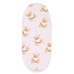 Bavlnené prestieradlo do kočíka New Baby Love Teddy Bear pink 35x75 cm ružová