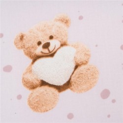 Bavlnené prestieradlo do kočíka New Baby Love Teddy Bear pink 35x75 cm ružová #2