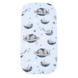 Bavlnené prestieradlo do kočíka New Baby Teddy bear in space 35x75 cm modrá