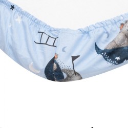 Bavlnené prestieradlo do kočíka New Baby Teddy bear in space 35x75 cm modrá #1