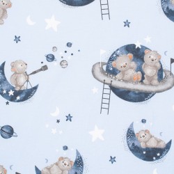 Bavlnené prestieradlo do kočíka New Baby Teddy bear in space 35x75 cm modrá #2