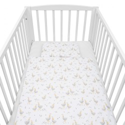 Bavlnené prestieradlo do postieľky New Baby Husičky 120x60 cm biela #2