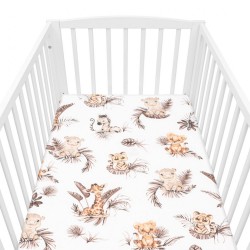 Bavlnené prestieradlo do postieľky New Baby Safari 120x60 cm béžová