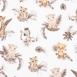 Bavlnené prestieradlo do postieľky New Baby Safari 120x60 cm béžová #1