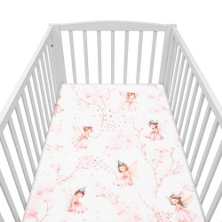 Bavlnené prestieradlo do postieľky New Baby Víly 120x60 cm ružová