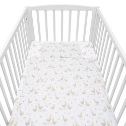 Bavlnený set do postieľky s výplňou New Baby Husičky 90x120 cm biela #2