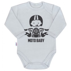 Body s potlačou New Baby Moto baby sivé