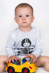 Body s potlačou New Baby Moto baby sivé #2