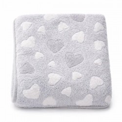 Detská deka New Baby 80x90 heart grey sivá